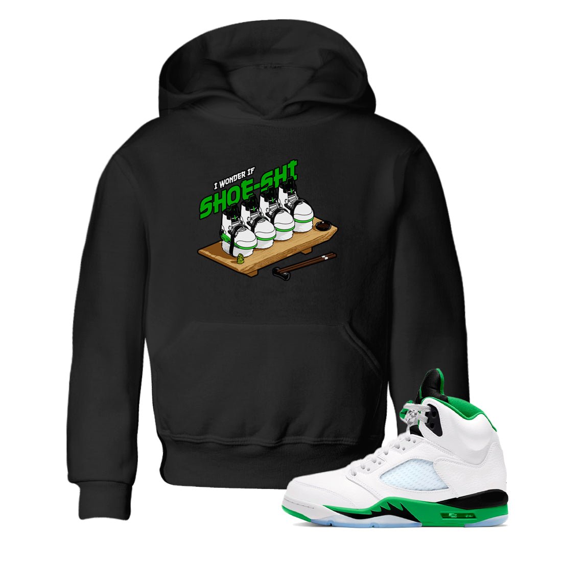 5s Lucky Green shirt to match jordans Shoe-Shi sneaker tees Air Jordan 5 Lucky Green SNRT Sneaker Release Tees Baby Toddler Black 1 T-Shirt