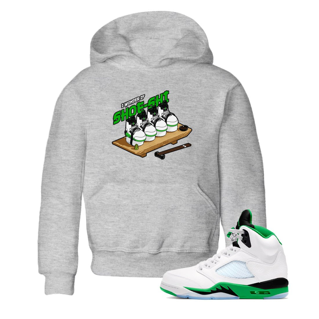 5s Lucky Green shirt to match jordans Shoe-Shi sneaker tees Air Jordan 5 Lucky Green SNRT Sneaker Release Tees Baby Toddler Heather Grey 1 T-Shirt