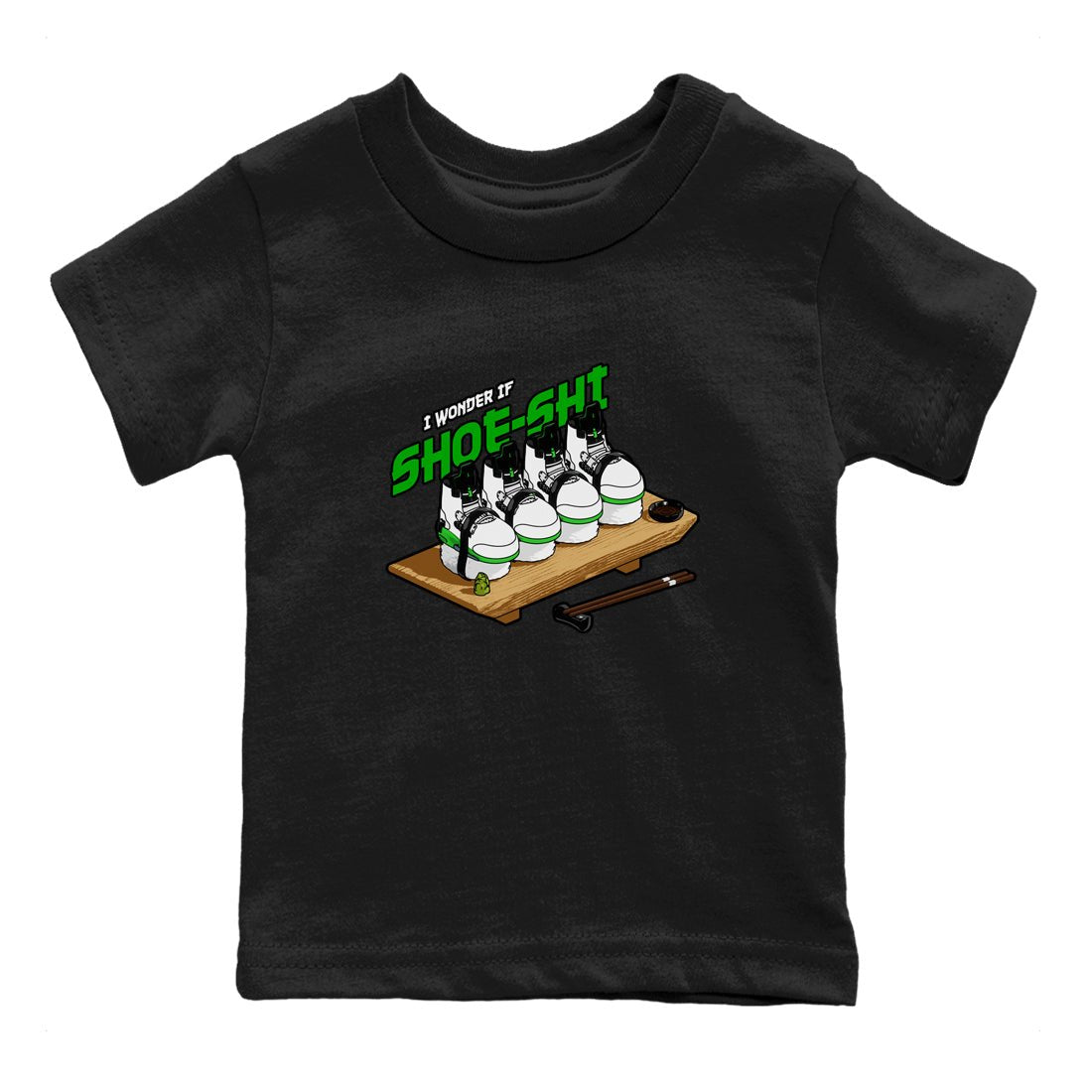 5s Lucky Green shirt to match jordans Shoe-Shi sneaker tees Air Jordan 5 Lucky Green SNRT Sneaker Release Tees Baby Toddler Black 2 T-Shirt