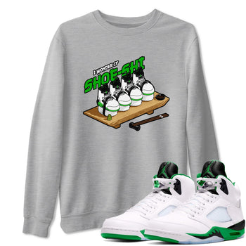 5s Lucky Green shirt to match jordans Shoe-Shi sneaker tees Air Jordan 5 Lucky Green SNRT Sneaker Release Tees Unisex Heather Grey 1 T-Shirt