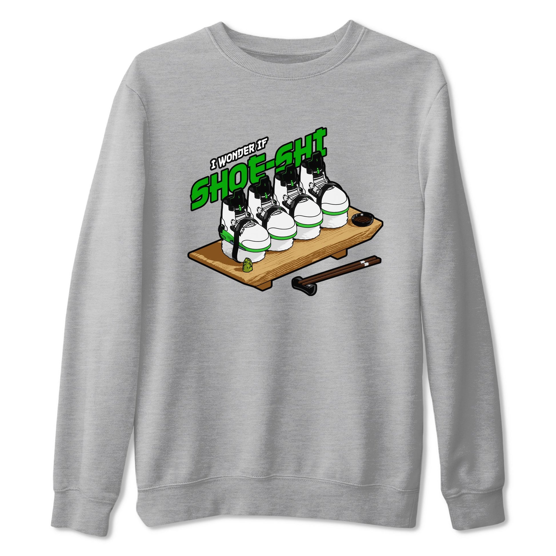 5s Lucky Green shirt to match jordans Shoe-Shi sneaker tees Air Jordan 5 Lucky Green SNRT Sneaker Release Tees Unisex Heather Grey 2 T-Shirt