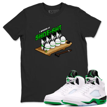 5s Lucky Green shirt to match jordans Shoe-Shi sneaker tees Air Jordan 5 Lucky Green SNRT Sneaker Release Tees Unisex Black 1 T-Shirt
