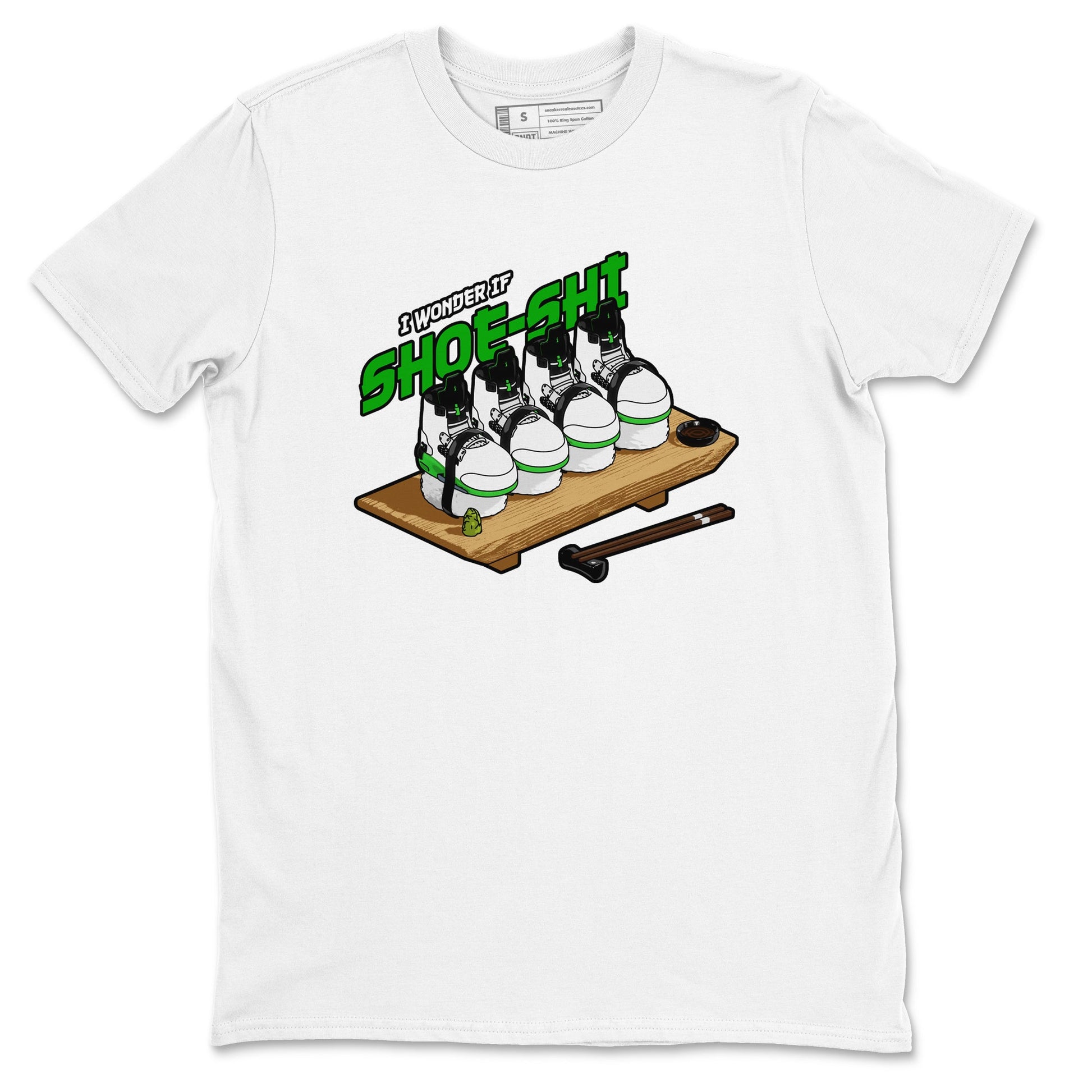 5s Lucky Green shirt to match jordans Shoe-Shi sneaker tees Air Jordan 5 Lucky Green SNRT Sneaker Release Tees Unisex White 2 T-Shirt