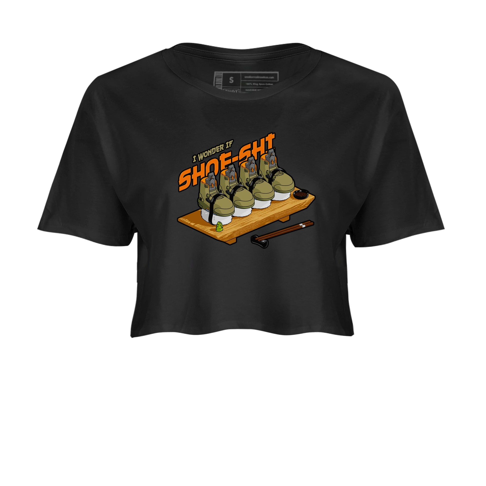 5s Olive shirt to match jordans Shoe-Shi sneaker tees Air Jordan 5 Olive SNRT Sneaker Release Tees Black 2 crop length shirt