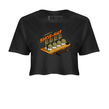 5s Olive shirt to match jordans Shoe-Shi sneaker tees Air Jordan 5 Olive SNRT Sneaker Release Tees Black 2 crop length shirt