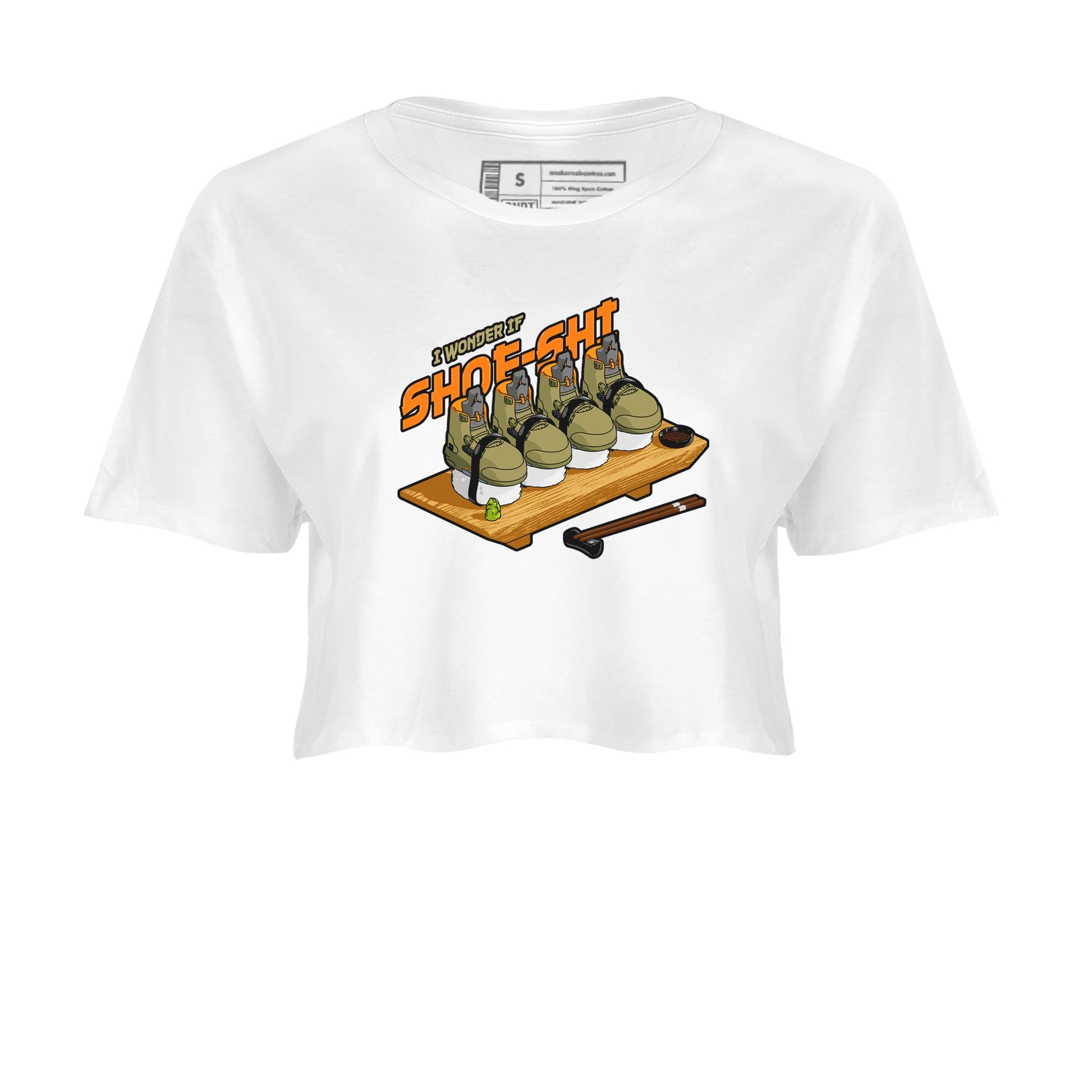 5s Olive shirt to match jordans Shoe-Shi sneaker tees Air Jordan 5 Olive SNRT Sneaker Release Tees White 2 crop length shirt