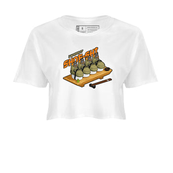 5s Olive shirt to match jordans Shoe-Shi sneaker tees Air Jordan 5 Olive SNRT Sneaker Release Tees White 2 crop length shirt