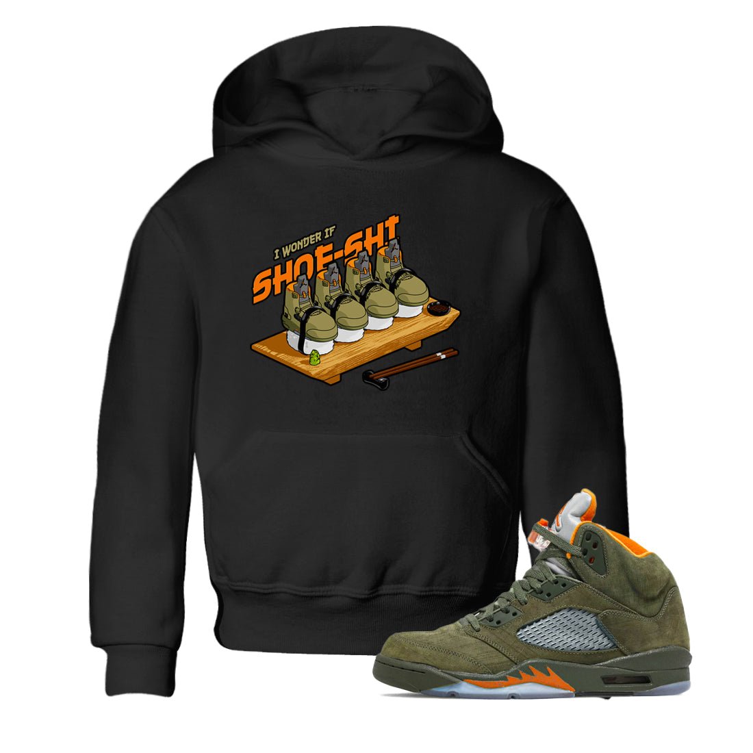 5s Olive shirt to match jordans Shoe-Shi sneaker tees Air Jordan 5 Olive SNRT sneaker release tees baby toddler Black 1 cotton Shirt