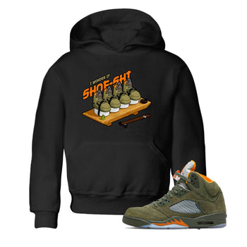 5s Olive shirt to match jordans Shoe-Shi sneaker tees Air Jordan 5 Olive SNRT sneaker release tees baby toddler Black 1 cotton Shirt