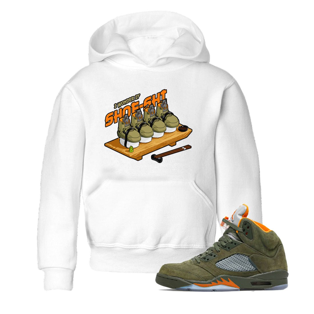 5s Olive shirt to match jordans Shoe-Shi sneaker tees Air Jordan 5 Olive SNRT sneaker release tees baby toddler White 1 cotton Shirt