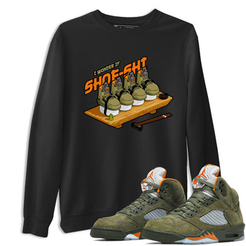 5s Olive shirt to match jordans Shoe-Shi sneaker tees Air Jordan 5 Olive SNRT Sneaker Release Tees unisex cotton Black 1 crew neck shirt