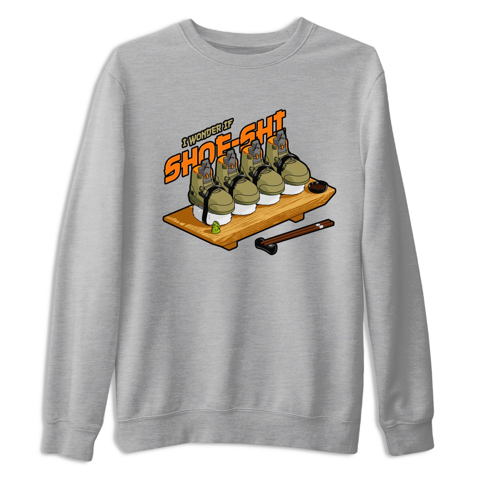 5s Olive shirt to match jordans Shoe-Shi sneaker tees Air Jordan 5 Olive SNRT Sneaker Release Tees unisex cotton Heather Grey 2 crew neck shirt