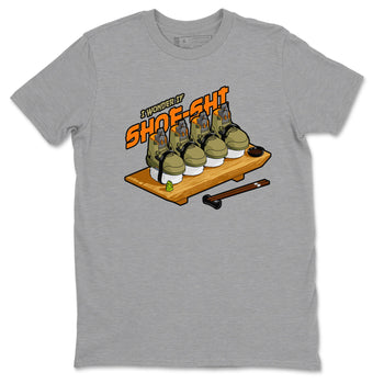 5s Olive shirt to match jordans Shoe-Shi sneaker tees Air Jordan 5 Olive SNRT Sneaker Release Tees unisex cotton Heather Grey 2 crew neck shirt
