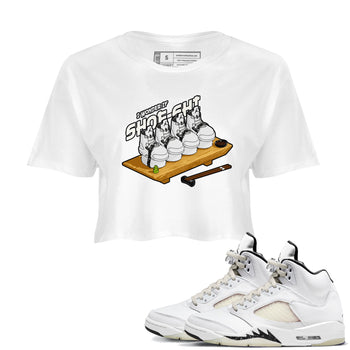 5s Sail shirt to match jordans Shoe-Shi sneaker tees Air Jordan 5 Sail SNRT Sneaker Release Tees White 1 crop length shirt