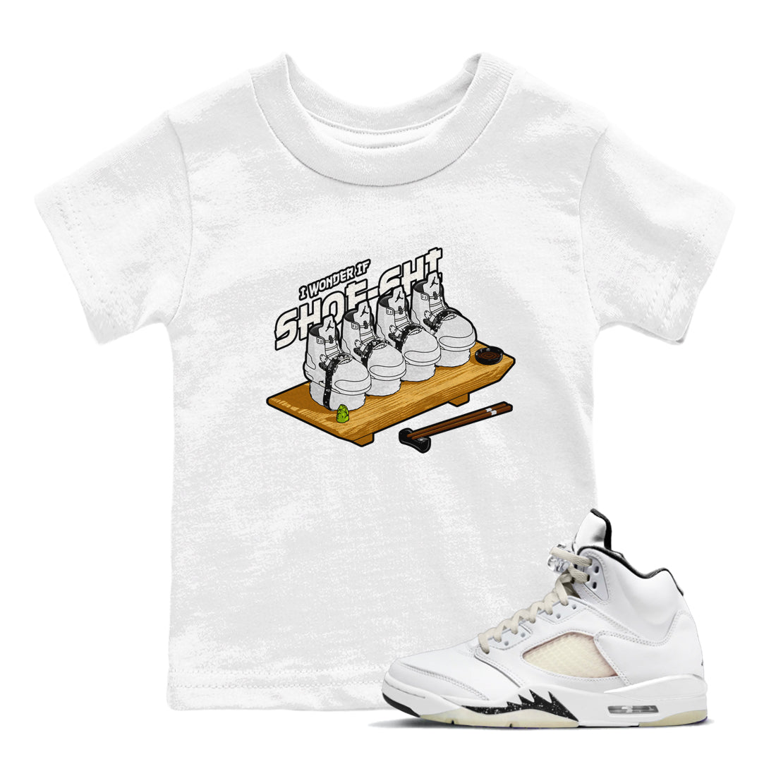 5s Sail shirt to match jordans Shoe-Shi sneaker tees Air Jordan 5 Sail SNRT sneaker release tees baby toddler White 1 cotton Shirt