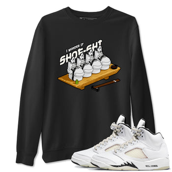 5s Sail shirt to match jordans Shoe-Shi sneaker tees Air Jordan 5 Sail SNRT Sneaker Release Tees unisex cotton Black 1 crew neck shirt