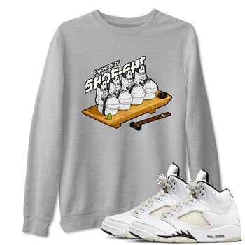 5s Sail shirt to match jordans Shoe-Shi sneaker tees Air Jordan 5 Sail SNRT Sneaker Release Tees unisex cotton Heather Grey 1 crew neck shirt