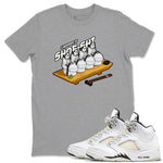 5s Sail shirt to match jordans Shoe-Shi sneaker tees Air Jordan 5 Sail SNRT Sneaker Release Tees unisex cotton Heather Grey 1 crew neck shirt