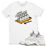 5s Sail shirt to match jordans Shoe-Shi sneaker tees Air Jordan 5 Sail SNRT Sneaker Release Tees unisex cotton White 1 crew neck shirt