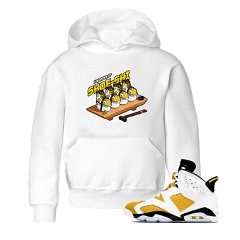 Air Jordan 6 Yellow Ochre shirt to match jordans Shoe-Shi sneaker tees AJ6 Yellow Ochre SNRT Sneaker Release Tees Baby Toddler White 1 T-Shirt