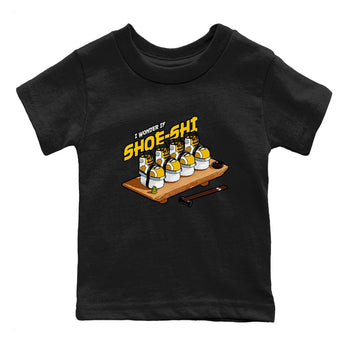 Air Jordan 6 Yellow Ochre shirt to match jordans Shoe-Shi sneaker tees AJ6 Yellow Ochre SNRT Sneaker Release Tees Baby Toddler Black 2 T-Shirt