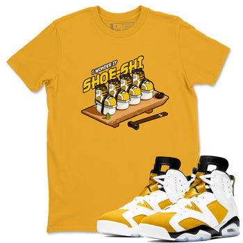 Air Jordan 6 Yellow Ochre shirt to match jordans Shoe-Shi sneaker tees AJ6 Yellow Ochre SNRT Sneaker Release Tees Unisex Gold 1 T-Shirt