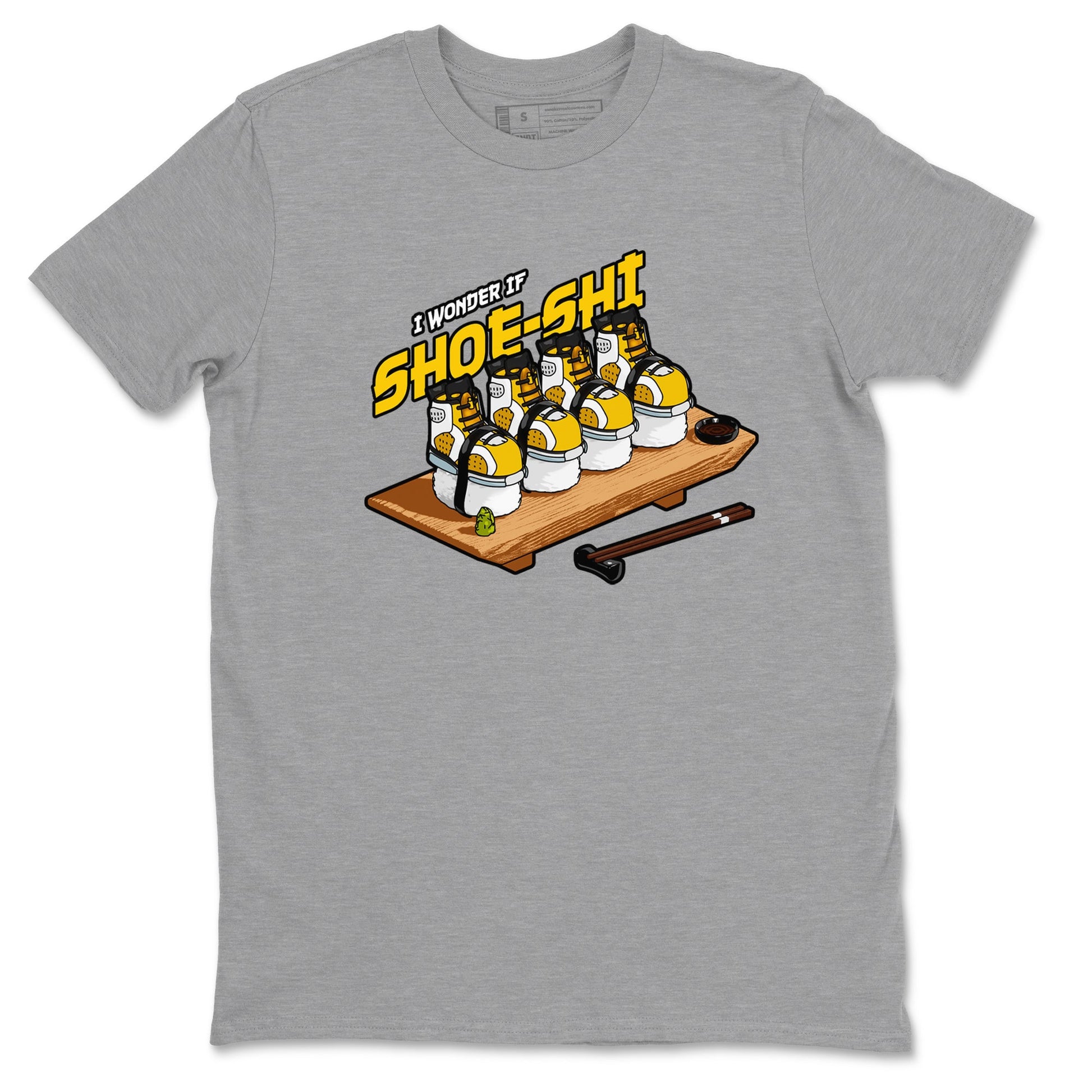 Air Jordan 6 Yellow Ochre shirt to match jordans Shoe-Shi sneaker tees AJ6 Yellow Ochre SNRT Sneaker Release Tees Unisex Heather Grey 2 T-Shirt