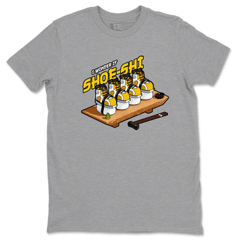 Air Jordan 6 Yellow Ochre shirt to match jordans Shoe-Shi sneaker tees AJ6 Yellow Ochre SNRT Sneaker Release Tees Unisex Heather Grey 2 T-Shirt