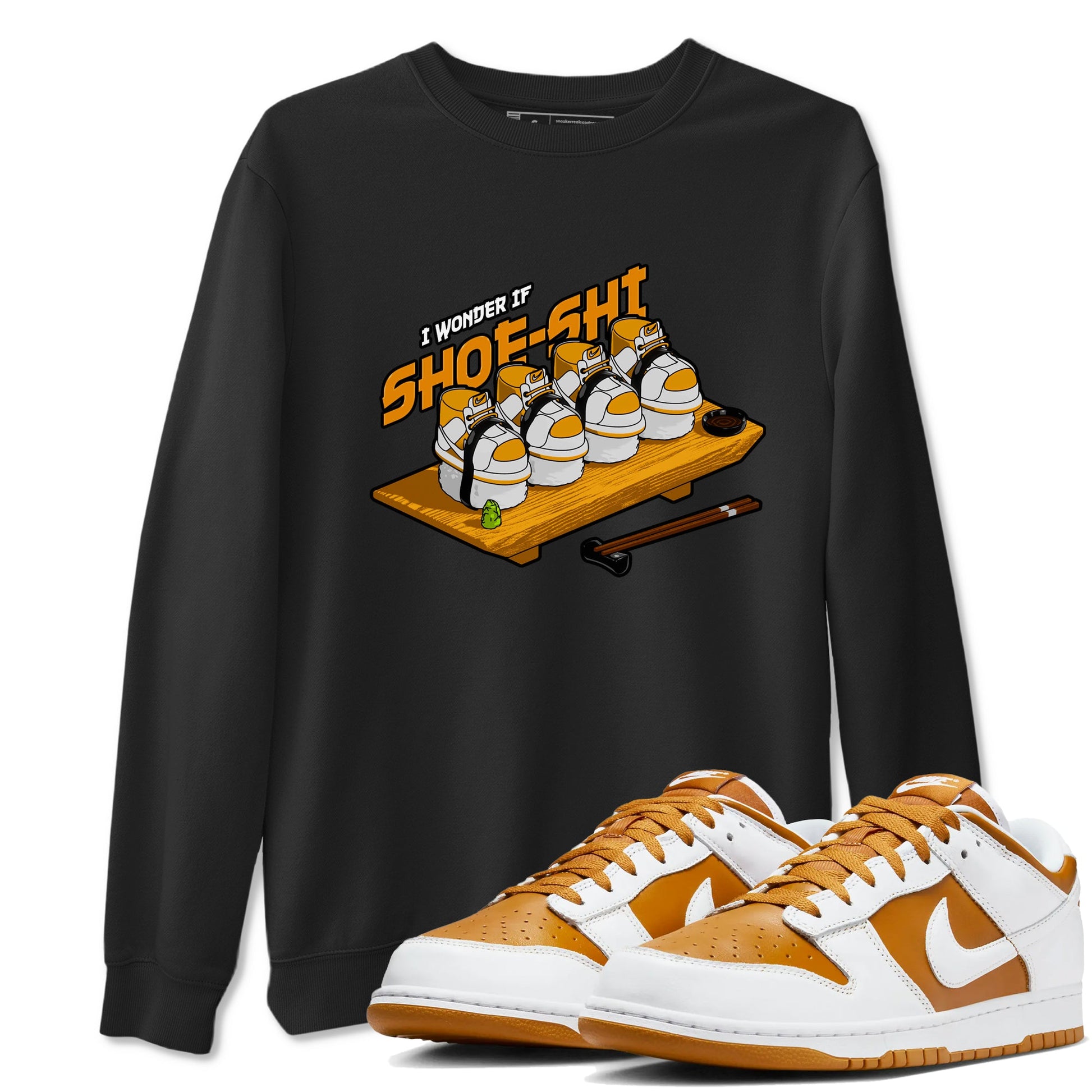 Dunk Dark Curry shirt to match jordans Shoe-Shi sneaker tees AJ1 Low Dark Curry SNRT Sneaker Release Tees unisex cotton Black 1 crew neck shirt