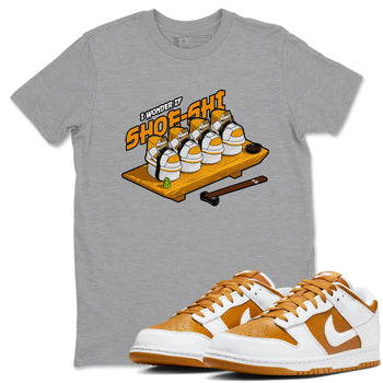 Dunk Dark Curry shirt to match jordans Shoe-Shi sneaker tees AJ1 Low Dark Curry SNRT Sneaker Release Tees unisex cotton Heather Grey 1 crew neck shirt