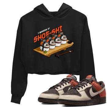 Dunk Red Panda shirt to match jordans Shoe-Shi sneaker tees Dunk Red Panda SNRT Sneaker Release Tees Black 1 Crop T-Shirt