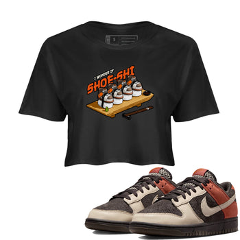 Dunk Red Panda shirt to match jordans Shoe-Shi sneaker tees Dunk Red Panda SNRT Sneaker Release Tees Black 1 Crop T-Shirt