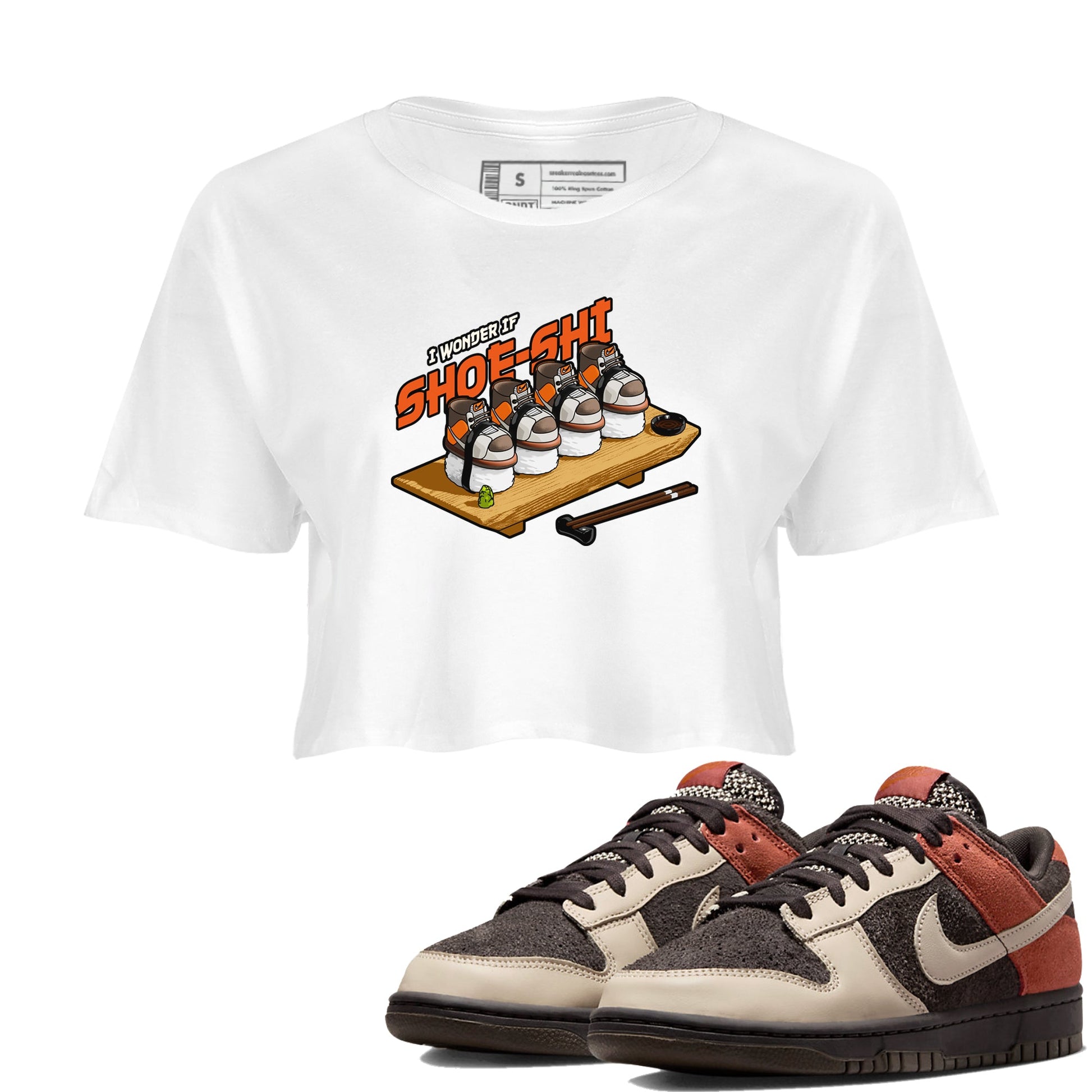 Dunk Red Panda shirt to match jordans Shoe-Shi sneaker tees Dunk Red Panda SNRT Sneaker Release Tees White 1 Crop T-Shirt