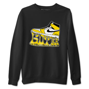 1s Yellow Ochre shirt to match jordans Shoe Stuck sneaker tees Air Jordan 1 Yellow Ochre SNRT Sneaker Release Tees unisex cotton Black 2 crew neck shirt