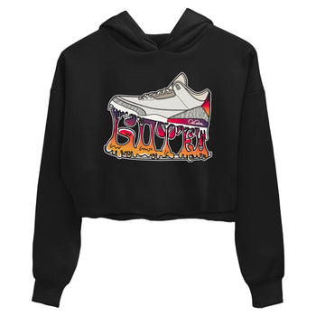 Air Jordan 3 J Balvin shirt to match jordans Shoe Stuck sneaker tees AJ3 J Balvin SNRT Sneaker Release Tees Black 2 Crop T-Shirt