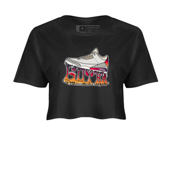 Air Jordan 3 J Balvin shirt to match jordans Shoe Stuck sneaker tees AJ3 J Balvin SNRT Sneaker Release Tees Black 2 Crop T-Shirt