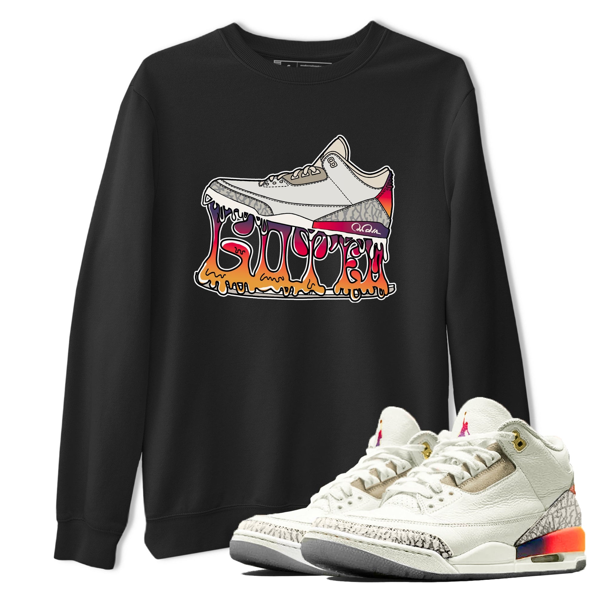 Air Jordan 3 J Balvin shirt to match jordans Shoe Stuck sneaker tees AJ3 J Balvin SNRT Sneaker Release Tees Unisex Black 1 T-Shirt