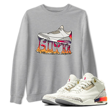 Air Jordan 3 J Balvin shirt to match jordans Shoe Stuck sneaker tees AJ3 J Balvin SNRT Sneaker Release Tees Unisex Heather Grey 1 T-Shirt
