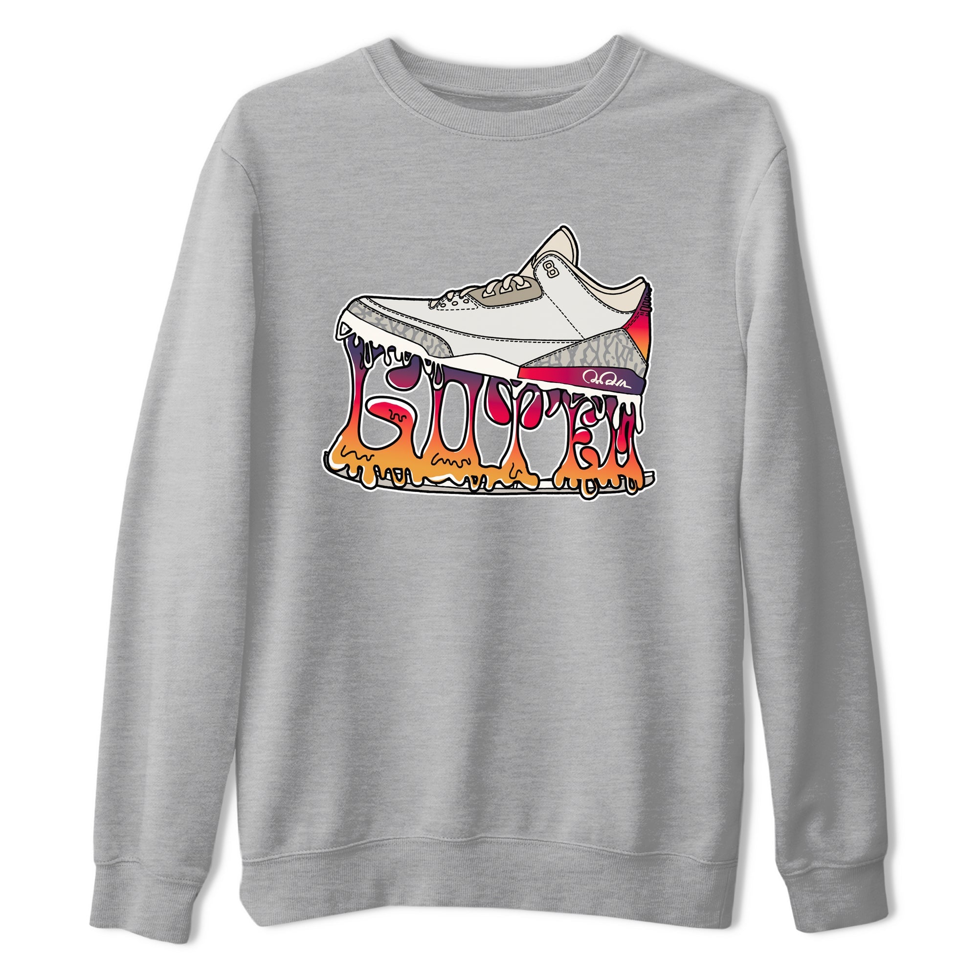Air Jordan 3 J Balvin shirt to match jordans Shoe Stuck sneaker tees AJ3 J Balvin SNRT Sneaker Release Tees Unisex Heather Grey 2 T-Shirt