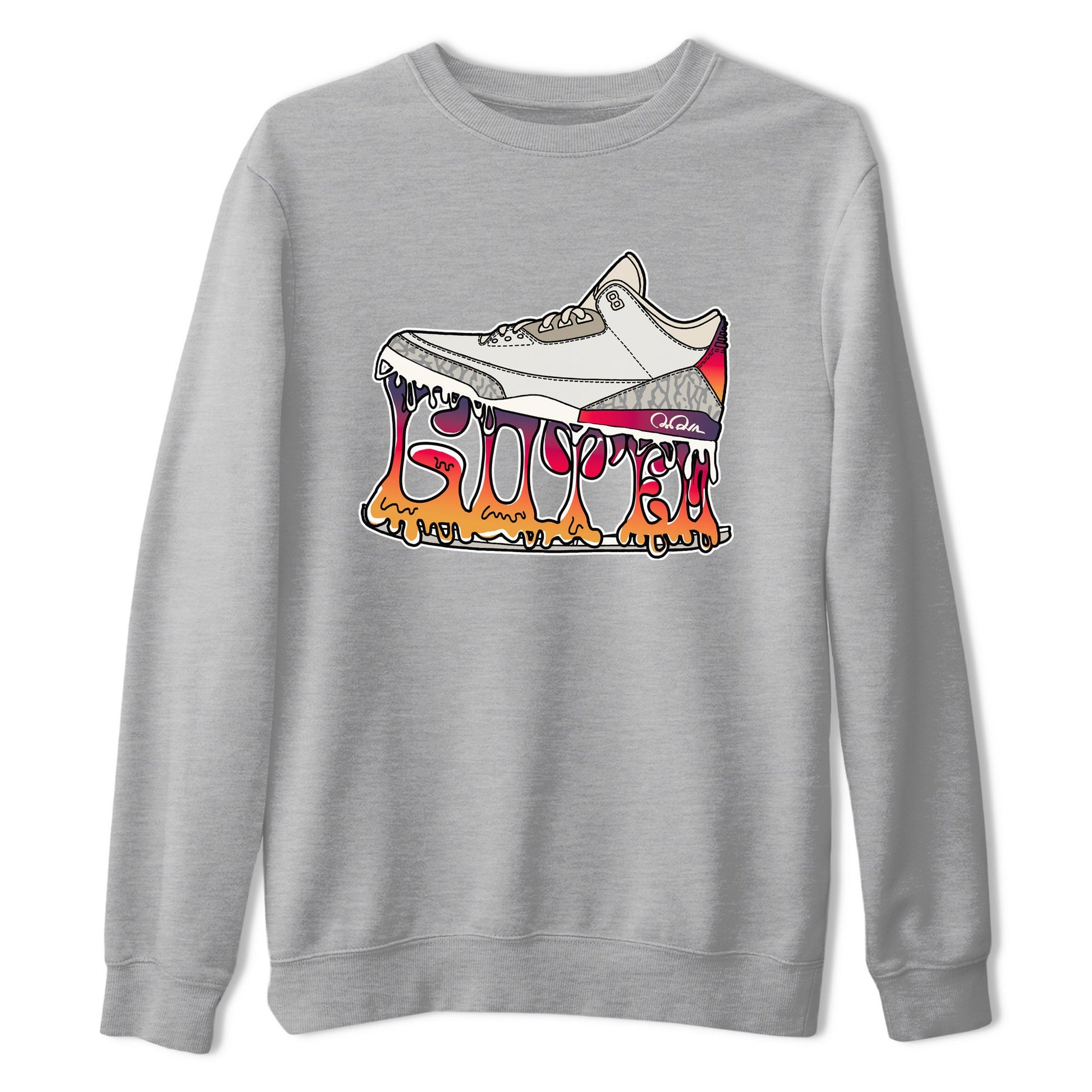 Air Jordan 3 J Balvin shirt to match jordans Shoe Stuck sneaker tees AJ3 J Balvin SNRT Sneaker Release Tees Unisex Heather Grey 2 T-Shirt