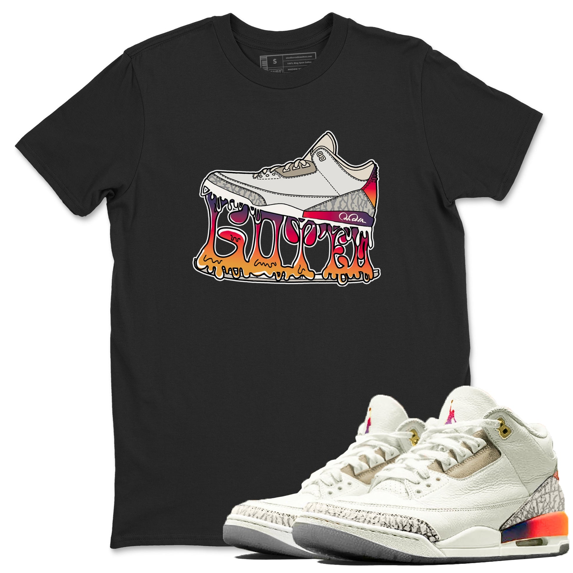 Air Jordan 3 J Balvin shirt to match jordans Shoe Stuck sneaker tees AJ3 J Balvin SNRT Sneaker Release Tees Unisex Black 1 T-Shirt