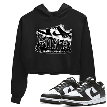 Dunk Panda shirt to match jordans Shoe Stuck sneaker tees Nike Dunk Low Panda SNRT Sneaker Release Tees Black 1 Crop T-Shirt