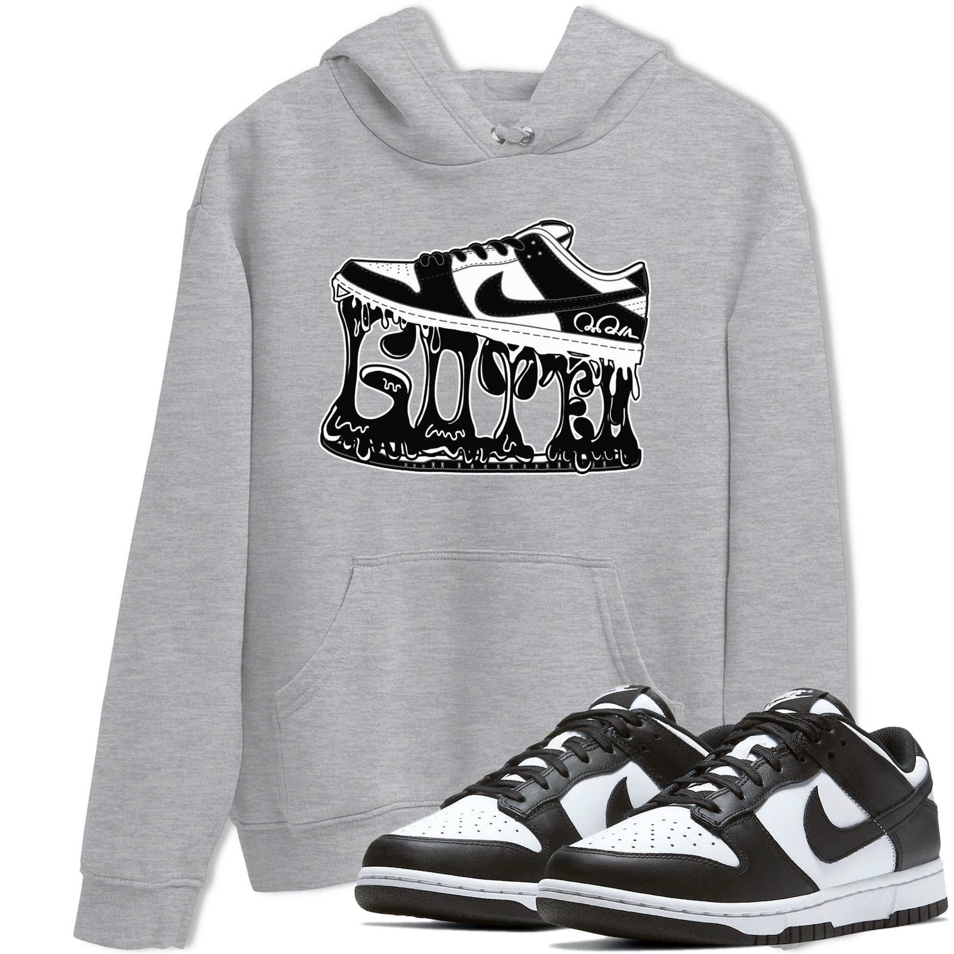Dunk Panda shirt to match jordans Shoe Stuck sneaker tees Nike Dunk Low Panda SNRT Sneaker Release Tees Unisex Heather Grey 1 T-Shirt