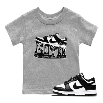 Dunk Panda shirt to match jordans Shoe Stuck sneaker tees Nike Dunk Low Panda SNRT Sneaker Release Tees Baby Toddler Heather Grey 1 T-Shirt