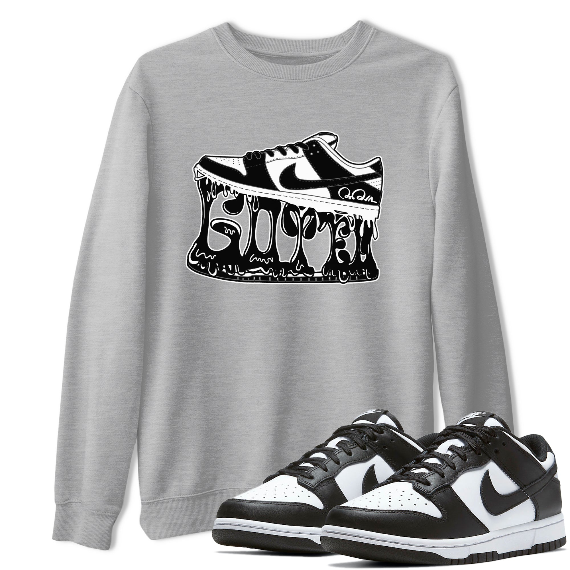 Dunk Panda shirt to match jordans Shoe Stuck sneaker tees Nike Dunk Low Panda SNRT Sneaker Release Tees Unisex Heather Grey 1 T-Shirt