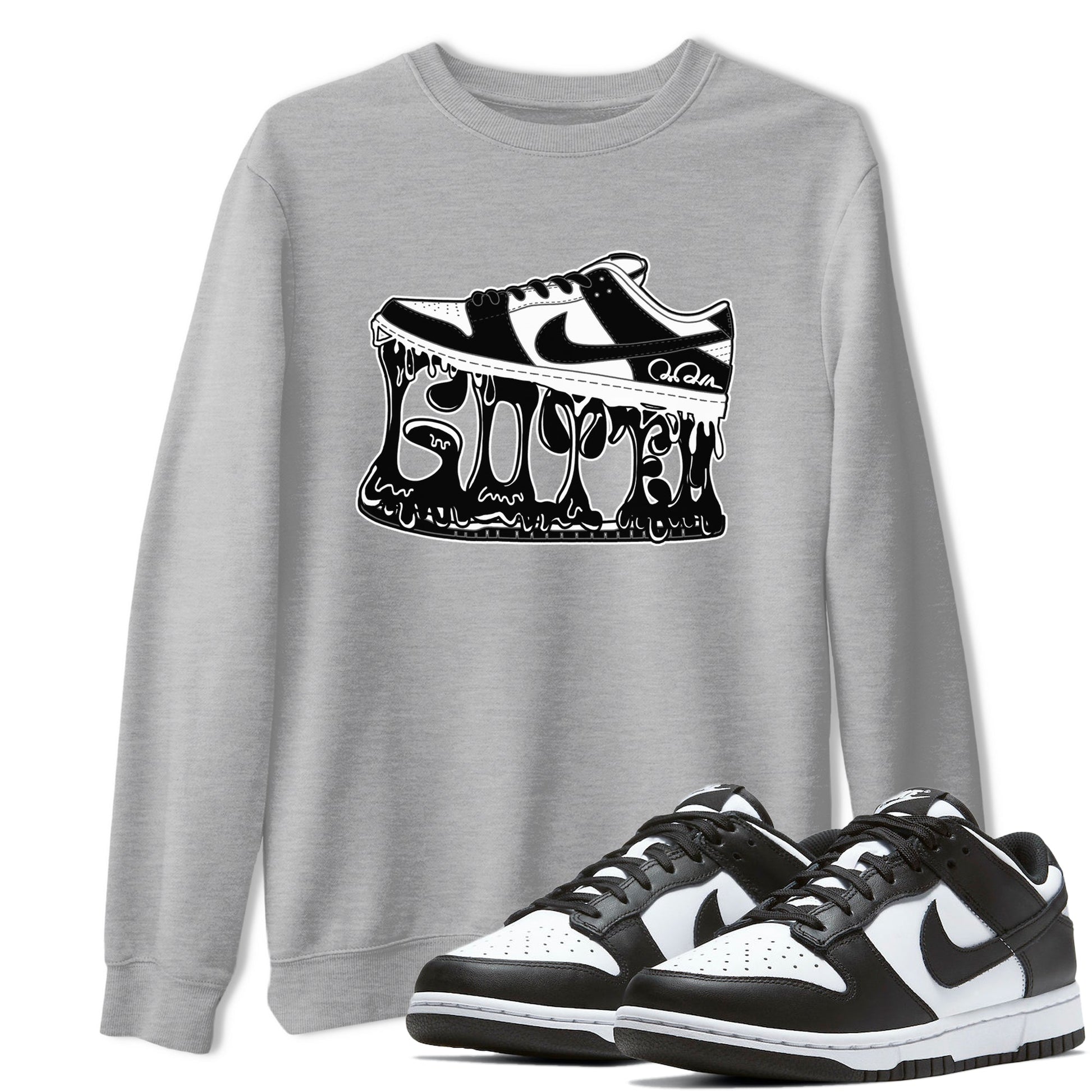 Dunk Panda shirt to match jordans Shoe Stuck sneaker tees Nike Dunk Low Panda SNRT Sneaker Release Tees Unisex Heather Grey 1 T-Shirt