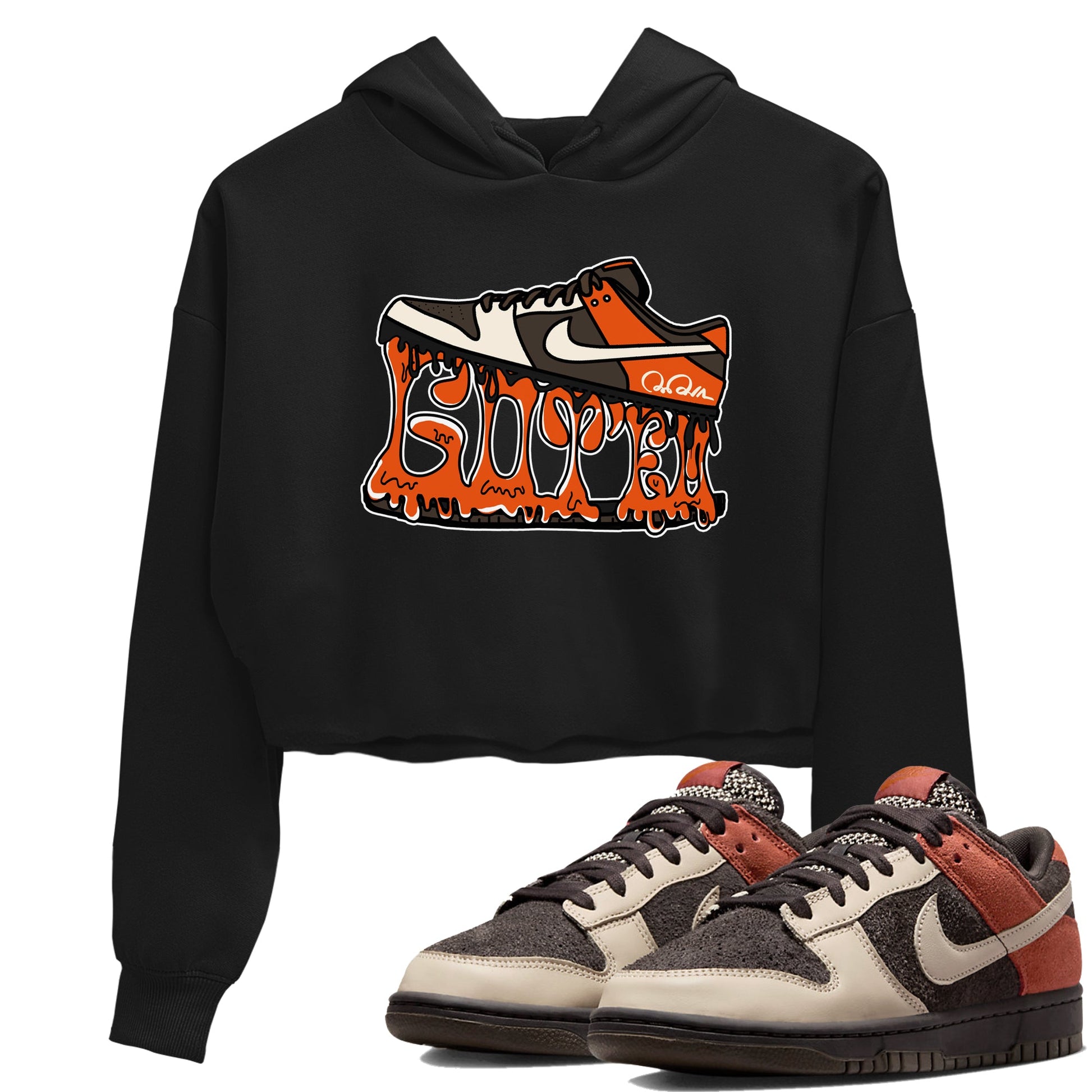 Dunk Red Panda shirt to match jordans Shoe Stuck sneaker tees Nike Dunk Low Red Panda SNRT Sneaker Release Tees Black 1 Crop T-Shirt