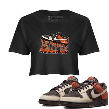 Dunk Red Panda shirt to match jordans Shoe Stuck sneaker tees Nike Dunk Low Red Panda SNRT Sneaker Release Tees Black 1 Crop T-Shirt