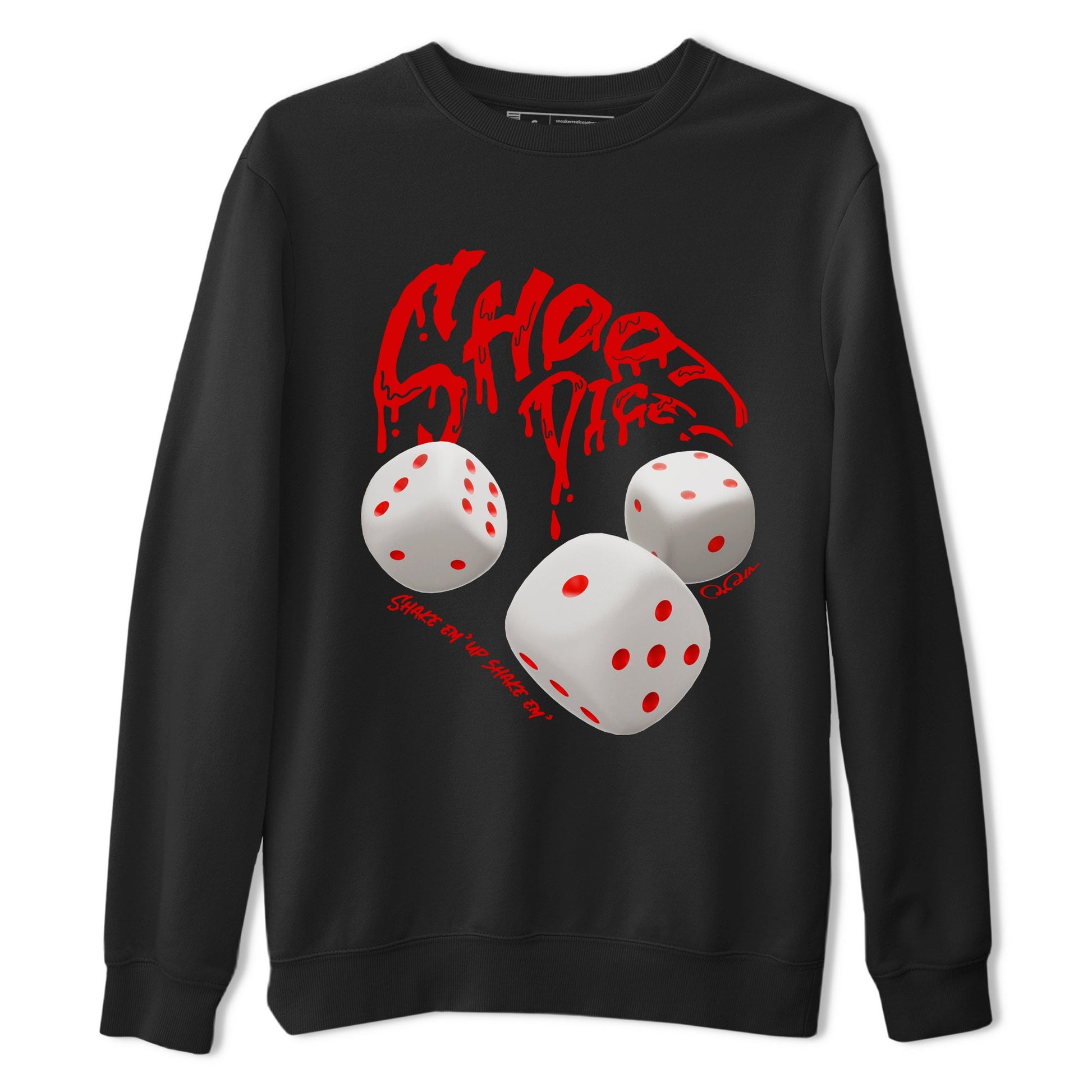 Jordan 1 Low University Red shirt to match jordans Shoot Dice sneakertees AJ1 Low University Red SNRT Sneaker Release Tees Unisex Black 2 T-Shirt