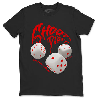Jordan 1 Low University Red shirt to match jordans Shoot Dice sneakertees AJ1 Low University Red SNRT Sneaker Release Tees Unisex Black 2 T-Shirt